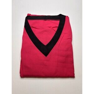 NIP Woman's Medical Uniform Set- 2 Piece Bright Pink W/ Black Trim Size 4XL